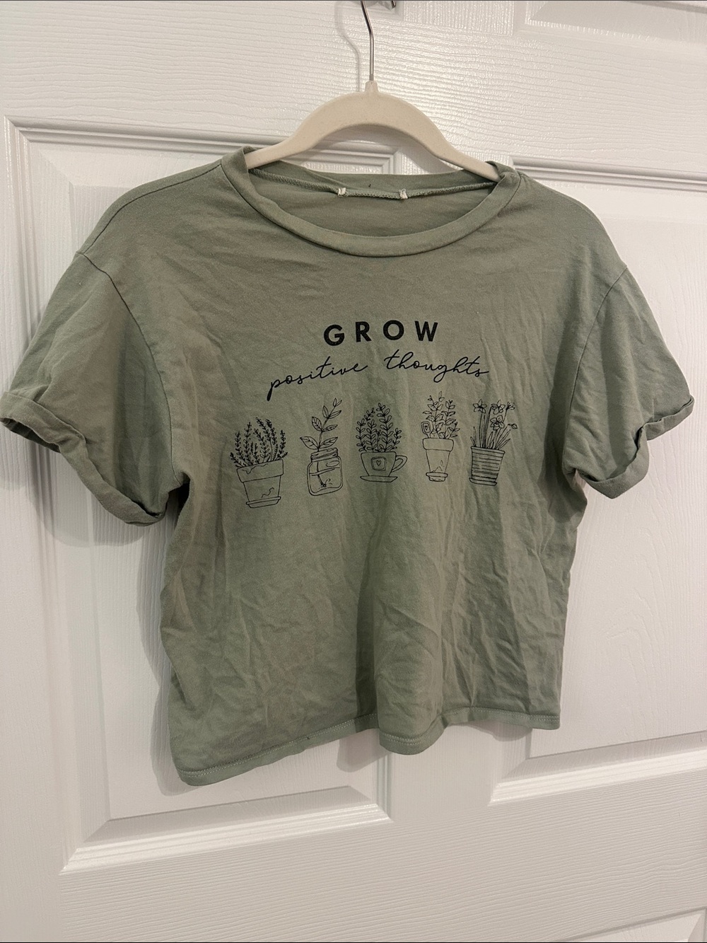 Sage Green 'Grow Positive Thoughts' Graphic Tee